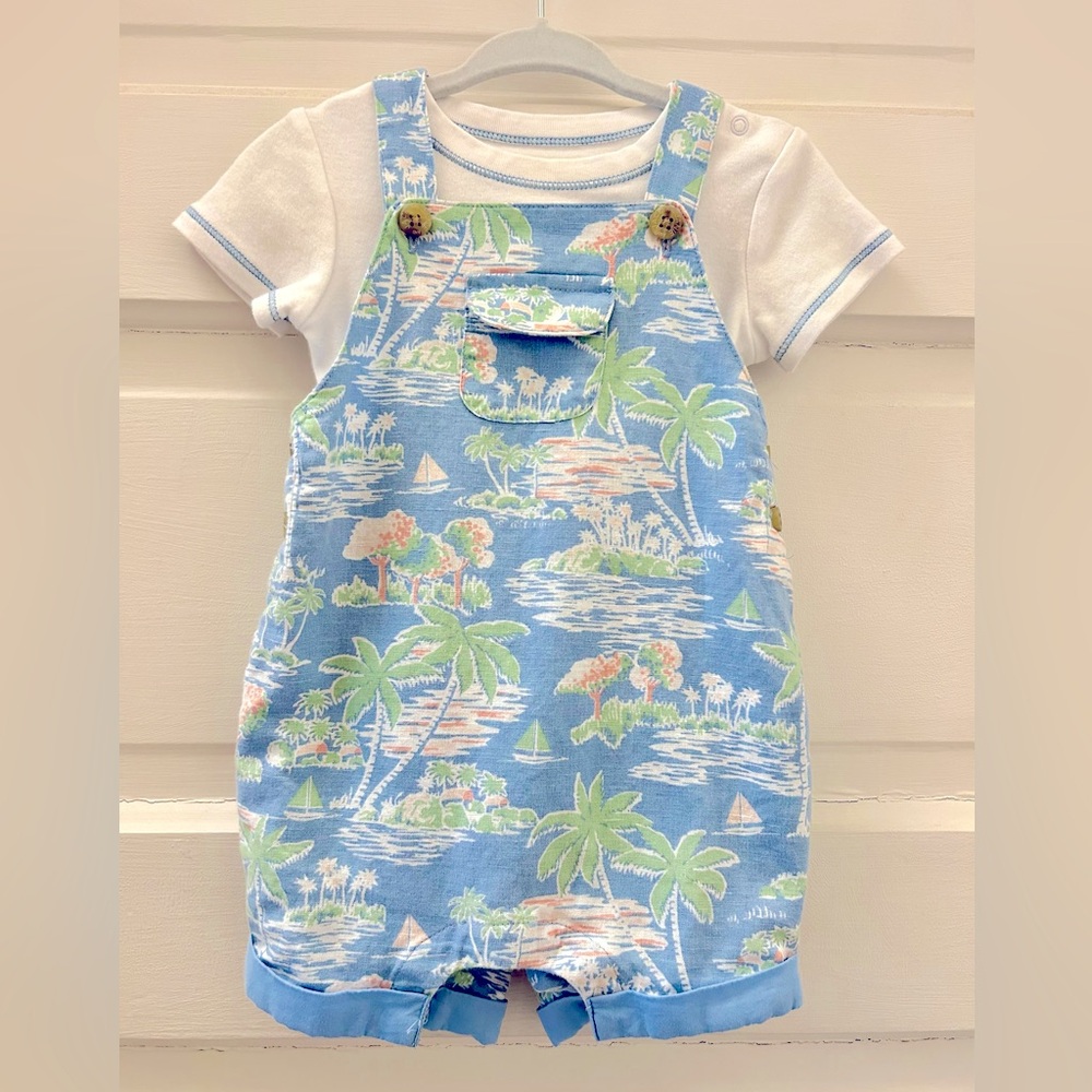 Janie and Jack Baby Boy Tropical Summer Romper Set